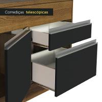 Balcão Pia Madesa Glamy 150Cm 2 Portas 2 Gaveta Rustic Preto - 7