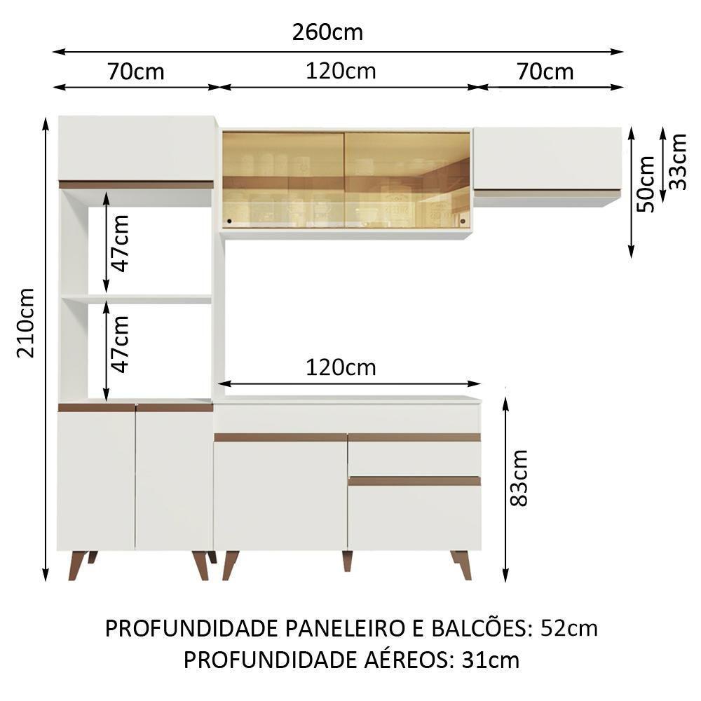 Cozinha Completa Reims com Armário e Balcão Branco Madesa - 6