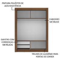 Guarda-roupa Solteiro Dallas 2 Portas 2 Gavetas Madesa - 7