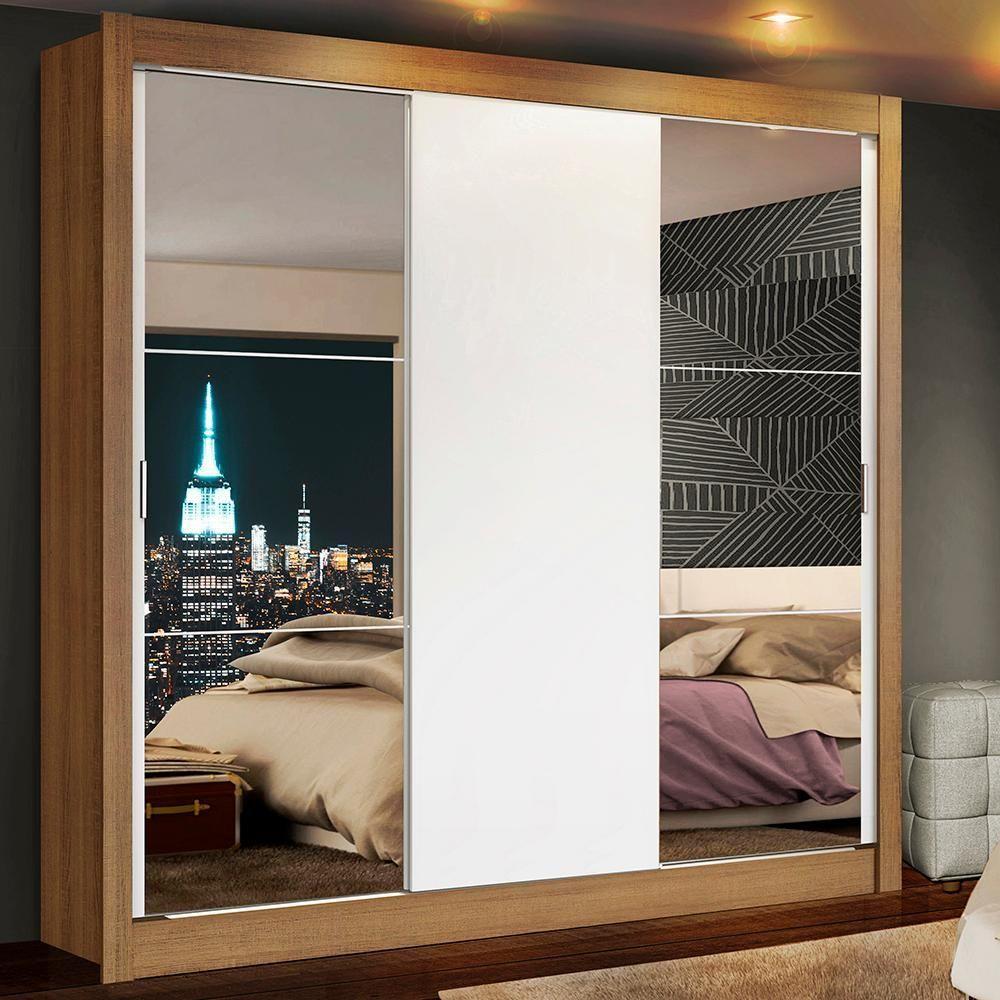 Guarda-roupa Casal Lyon 3 Portas de Correr Madesa - 1