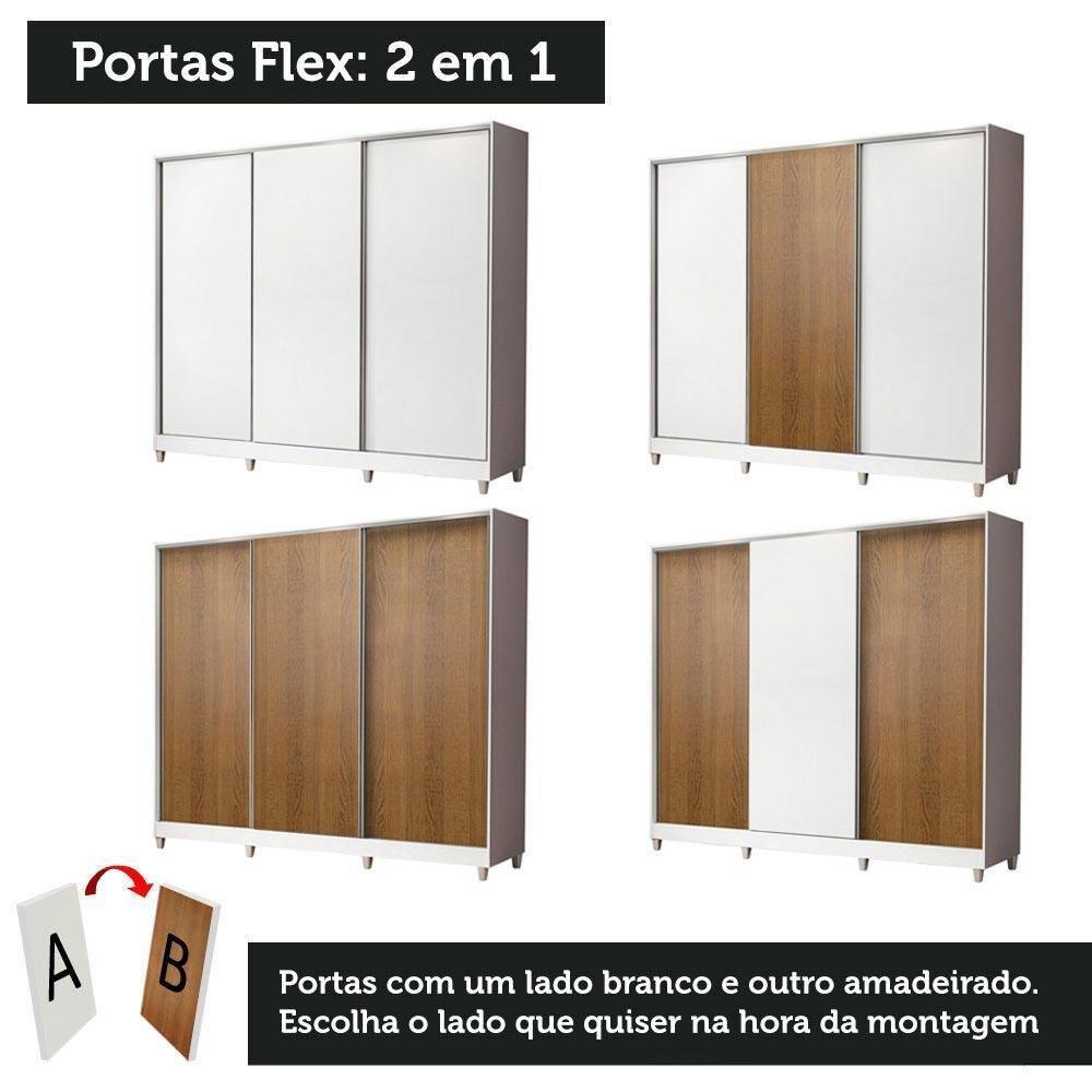 Guarda-Roupa Royale 100% MDF 3 Portas de Correr 8 Pés Madesa - 3