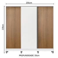 Guarda-Roupa Royale 100% MDF 3 Portas de Correr 8 Pés Madesa - 10