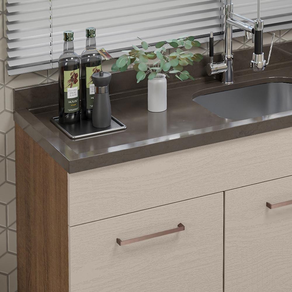 Balcão Gabinete De Pia 150 Cm 2 Portas E 2 Gavetas (sem Tampo E Pia) Rustic/crema Agata Madesa - 4