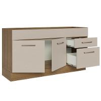Balcão Gabinete De Pia 150 Cm 2 Portas E 2 Gavetas (sem Tampo E Pia) Rustic/crema Agata Madesa - 6