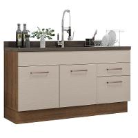 Balcão Gabinete De Pia 150 Cm 2 Portas E 2 Gavetas (sem Tampo E Pia) Rustic/crema Agata Madesa - 8