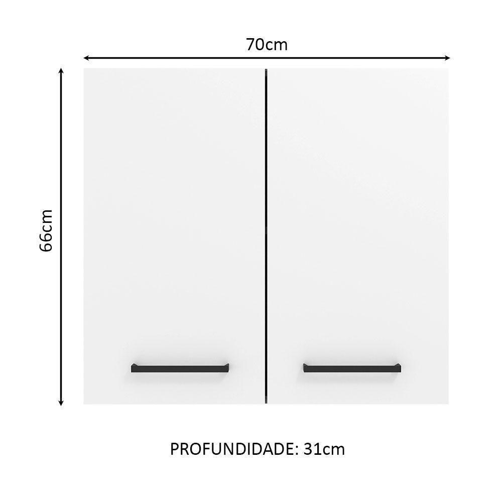 Armário Aéreo 70 Cm 2 Portas Rustic/branco Rustic/branco - 9