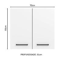 Armário Aéreo 70 Cm 2 Portas Rustic/branco Rustic/branco - 9