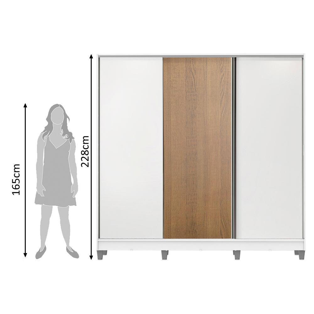 Guarda-Roupa Royale 100% MDF 3 Portas de Correr 8 Pés Madesa - 10