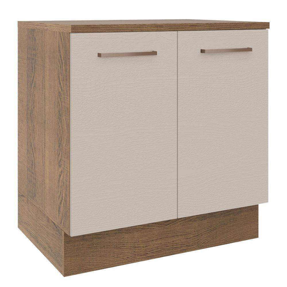 Balcão 80 Cm 2 Portas Rustic/crema Agata Madesa Rustic/crema - 1