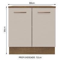 Balcão 80 Cm 2 Portas Rustic/crema Agata Madesa Rustic/crema - 10