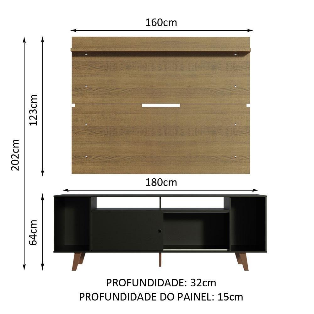 Rack Madesa Cancun com Pés e Painel para Tv Até 65 Polegadas - 3
