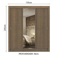 Guarda Roupa Lyon 3 Portas de Correr 1 Espelho Rustic Madesa - 5