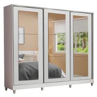 Guarda-roupa Casal Eros 3 Portas de Correr de Espelho com Pés Madesa - 9