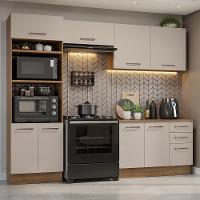 Armário De Cozinha Completa 270cm Rustic/crema Agata Madesa 07 Rustic/crema - 1