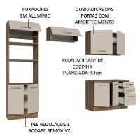 Armário De Cozinha Completa 270cm Rustic/crema Agata Madesa 07 Rustic/crema - 8