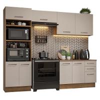 Armário De Cozinha Completa 270cm Rustic/crema Agata Madesa 07 Rustic/crema - 10