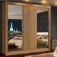 Guarda-roupa Casal Mônaco Rustic 3 Portas de Correr Madesa - 1