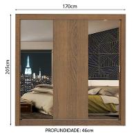 Guarda-roupa Casal Mônaco Rustic 3 Portas de Correr Madesa - 11