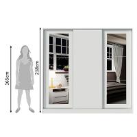 Guarda-roupa Casal Eros 3 Portas de Correr com Espelhos Madesa  - 8