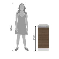 Balcão Glamy 35cm 1 Porta Branco e Rustic Madesa - 8