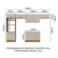 Armário De Cozinha Completa 350cm Rustic/crema Agata Madesa 01 Rustic/crema - 8