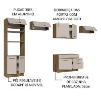 Armário De Cozinha Completa 350cm Rustic/crema Agata Madesa 01 Rustic/crema - 9