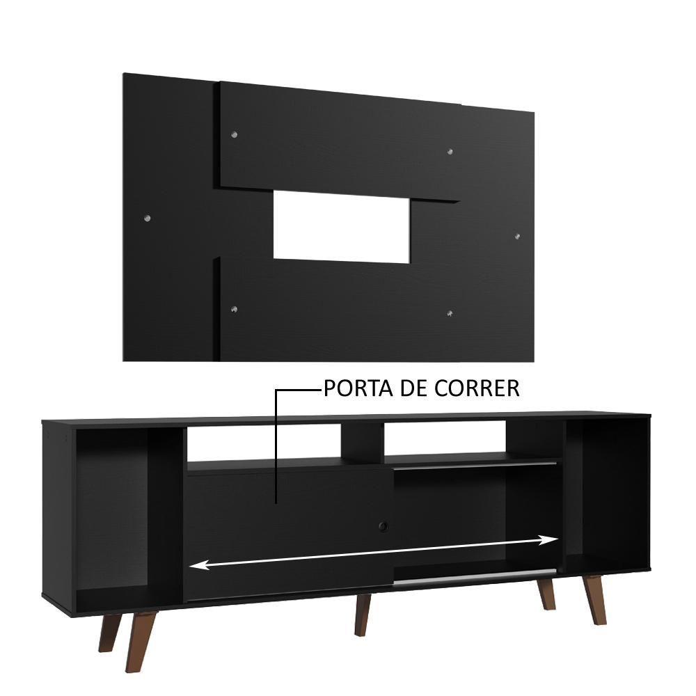 Rack Madesa e Painel Para Tv Até 58" com Pés Preto 8nd8 - 4