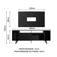 Rack Madesa e Painel Para Tv Até 58" com Pés Preto 8nd8 - 6