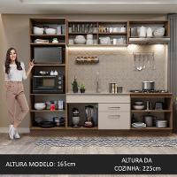 Armário De Cozinha Completa 270cm Rustic/crema Agata Madesa 03 Rustic/crema