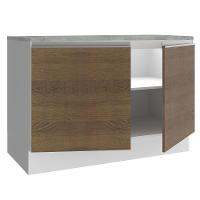 Balcão de Pia Madesa Glamy 120Cm 2 Porta Tampo Branco Rustic - 3