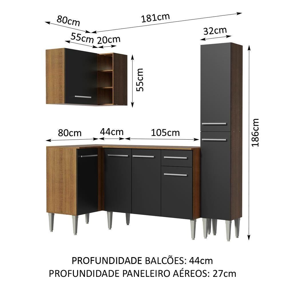 Cozinha Completa de Canto Emilly Madesa - 5