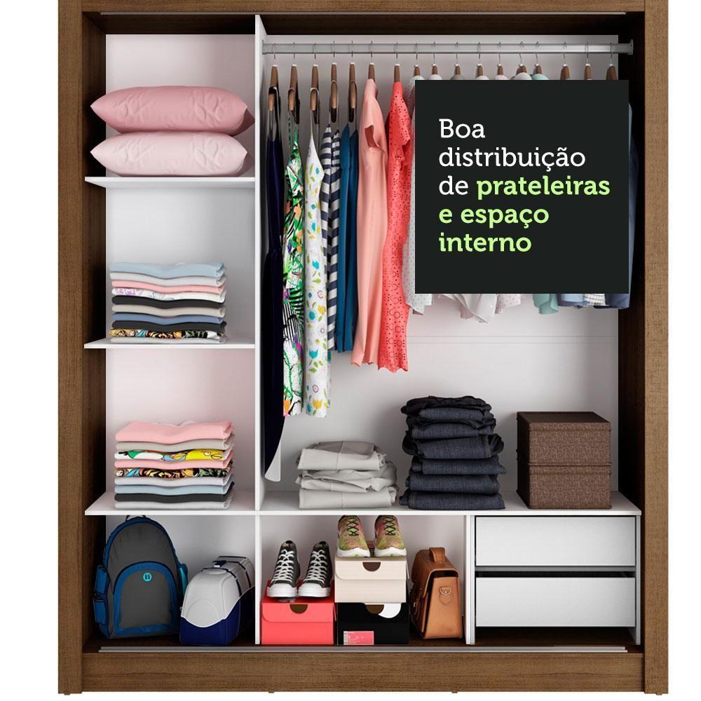 Guarda-roupa Casal Lyon Rustic 3 Portas de Correr Madesa - 10