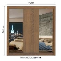 Guarda-roupa Casal Lyon Rustic 3 Portas de Correr Madesa - 7