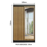 Guarda-roupa 2 Portas de Correr com Espelho 2 Gavetas Madesa