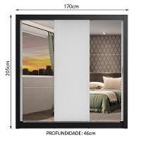 Guarda Roupa Casal Mônaco 3 Portas de Correr Espelhos Madesa - 3