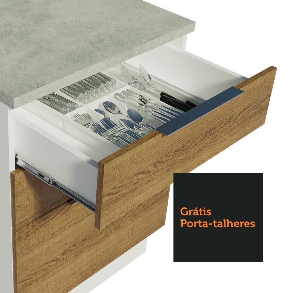 Balcão Stella 3 Gavetas Branco/rustic Madesa - 10