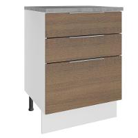 Balcão Stella 3 Gavetas Branco/rustic Madesa - 2