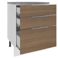 Balcão Stella 3 Gavetas Branco/rustic Madesa - 3