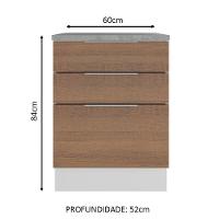 Balcão Stella 3 Gavetas Branco/rustic Madesa - 7