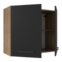 Armário Aéreo 70 Cm 2 Portas Rustic/Preto Rustic/Preto - 7