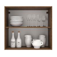 Armário Aéreo 70 Cm 2 Portas Rustic/Preto Rustic/Preto - 8