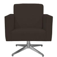 Poltrona Com Base Giratória Para Sala De Estar Suede Marrom - 5