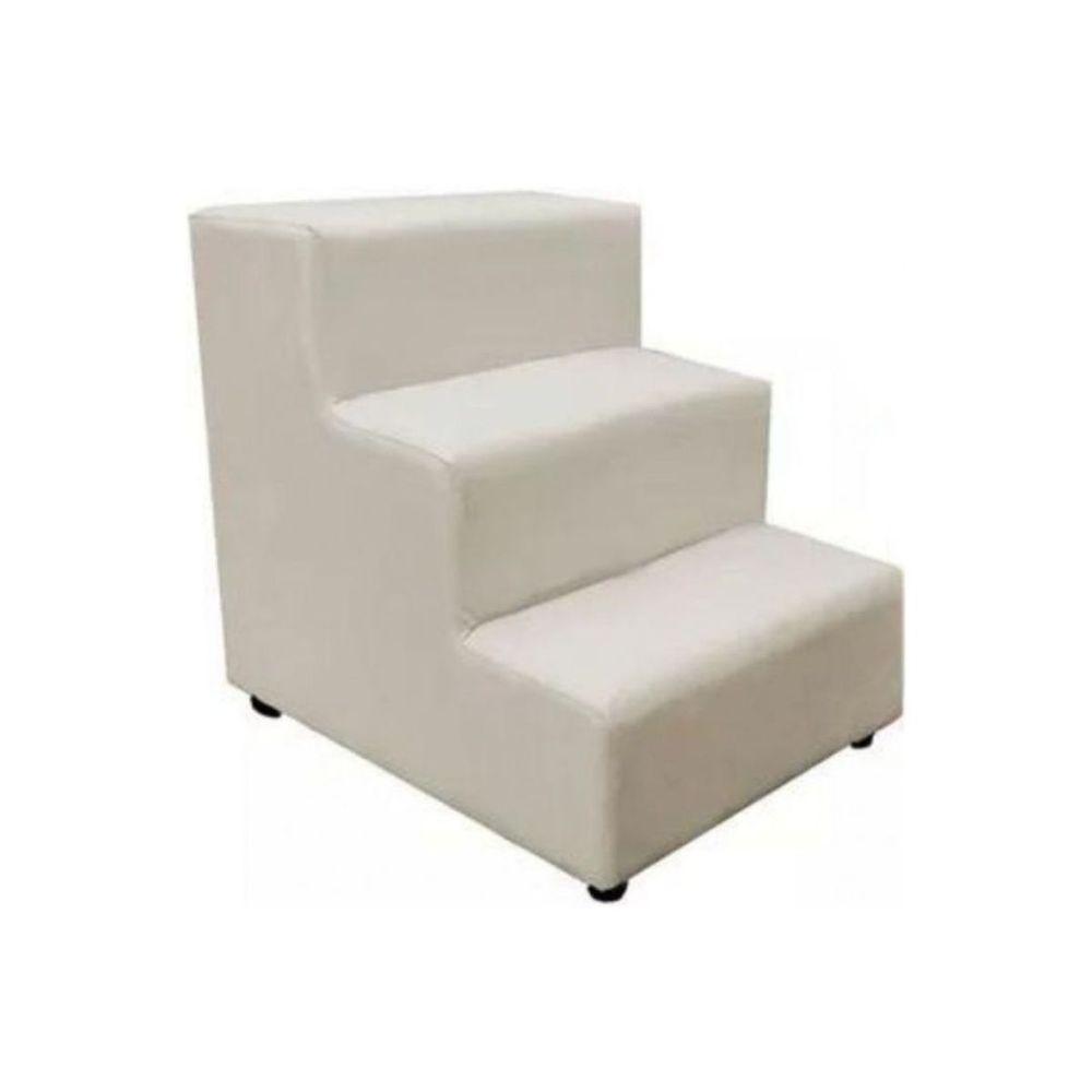 Escadinha Rampa Subir Sofá Cama Cães Cachorro Gato Suede Bege - 1