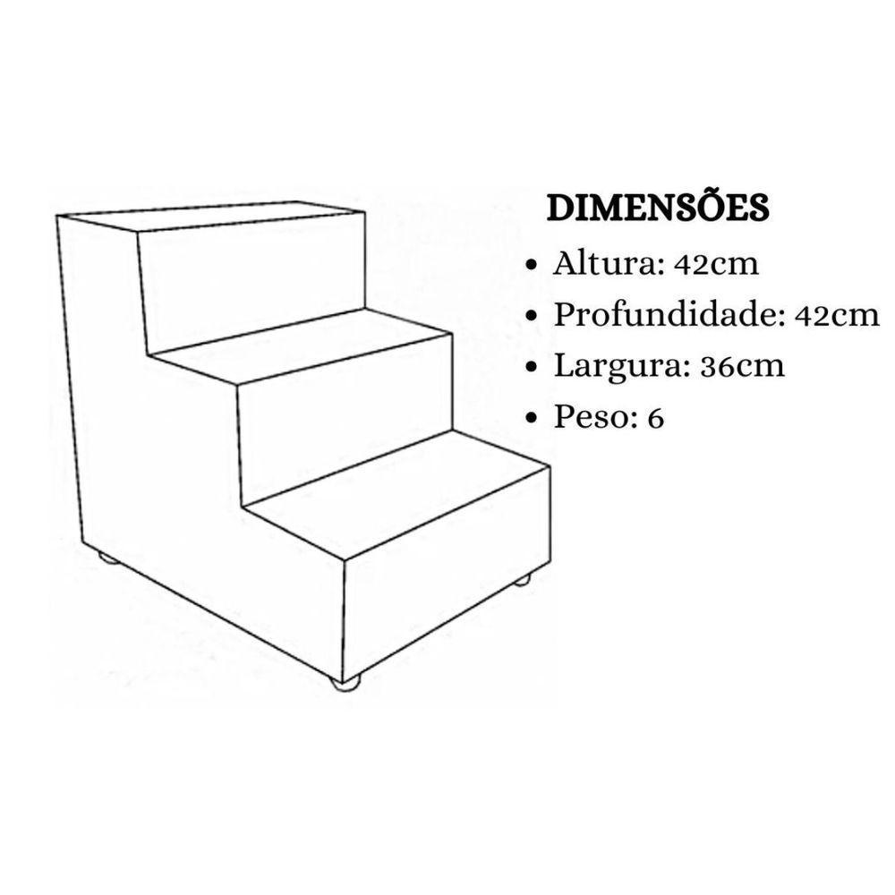 Escadinha Rampa Subir Sofá Cama Cães Cachorro Gato Suede Bege - 6