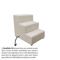 Escadinha Rampa Subir Sofá Cama Cães Cachorro Gato Suede Bege - 5