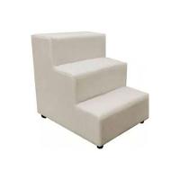 Escada Escadinha Pet Cachorro 3 Degraus Rampa Suede Premium Bege - 3