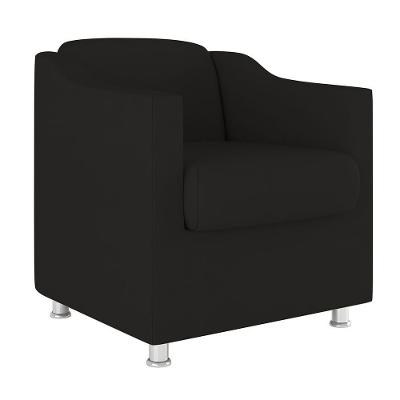 Poltrona Decorativa Recepção Cadeira Manicure Cores Cor:Preto