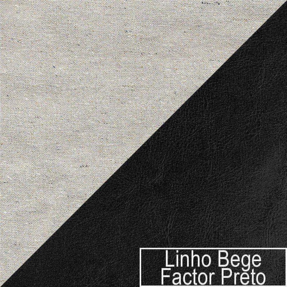 Poltrona Manhattan Base De Ferro Sintético Preto Com Linho - Doce Sonho Móveis - 3