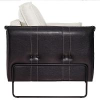 Poltrona Manhattan Base De Ferro Sintético Preto Com Linho - Doce Sonho Móveis - 2