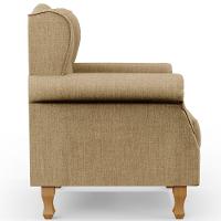 Poltrona Para Sala De Estar Yara P02 Linho Bege Escuro